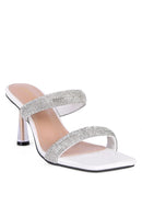 Dolls Diamante Mid Heel Slide Sandals - SELFTRITSS