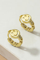 Smiley face huggie hoop earrings - SELFTRITSS   