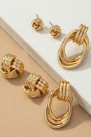 Premium Trio Metal Knot and Hoop Earrings - SELFTRITSS   