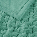 Ruched 50x60" Throw Blanket, Aqua Blue Green - SELFTRITSS