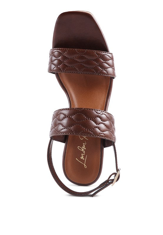 MOHANA QUILTED HIGH WEDGE HEEL SANDALS - SELFTRITSS