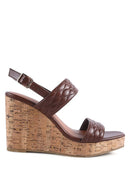 MOHANA QUILTED HIGH WEDGE HEEL SANDALS - SELFTRITSS