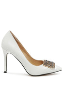 Cirrus Stiletto Crystal Brooch Pumps - SELFTRITSS