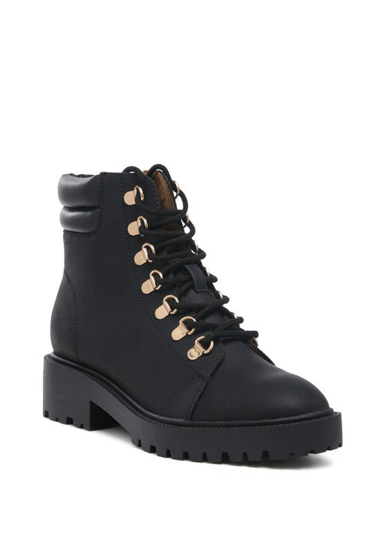 SHIRLY SOFT LEATHER LACE-UP BOOTS