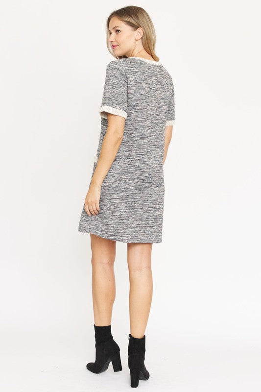 Plus Preppy Tweed Shift Dress - SELFTRITSS