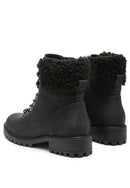 DOLON LACE-UP FUR COLLARED ANKLE BOOT - SELFTRITSS
