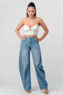 Athina Wide Leg Denim Jeans - SELFTRITSS