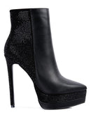 ENCANTO Diamante Set High Heeled Ankle Boot - SELFTRITSS   