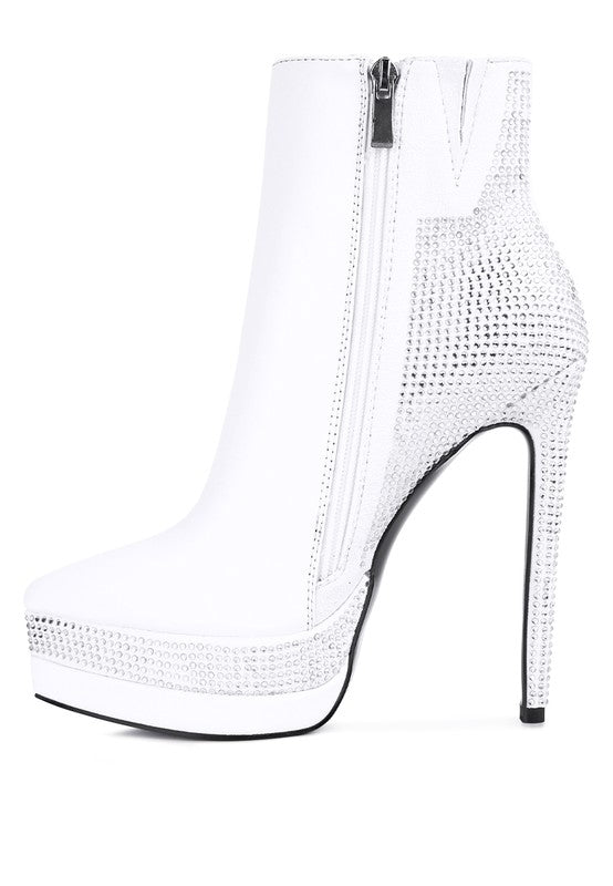 ENCANTO Diamante Set High Heeled Ankle Boot - SELFTRITSS   