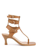 NEREID Kitten Heel Cut Out Gladiator Sandals - SELFTRITSS   