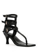 NEREID Kitten Heel Cut Out Gladiator Sandals - SELFTRITSS   