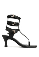 NEREID Kitten Heel Cut Out Gladiator Sandals - SELFTRITSS   