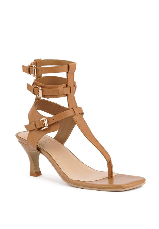 NEREID Kitten Heel Cut Out Gladiator Sandals