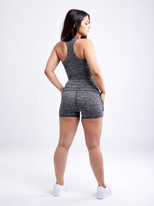 High-Waisted Athletic Shorts with Side Pockets - SELFTRITSS   