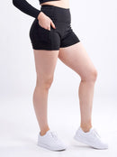 High-Waisted Athletic Shorts with Side Pockets - SELFTRITSS   