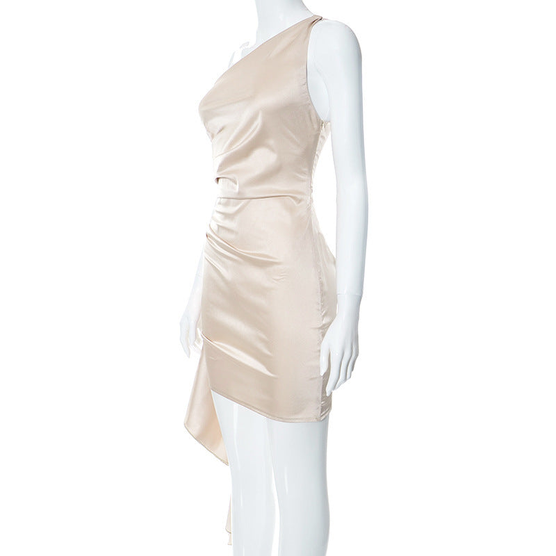 One-shoulder Sleeveless Mini Dress - SELFTRITSS