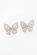 Crystal Butterfly Earrings Silver - SELFTRITSS   