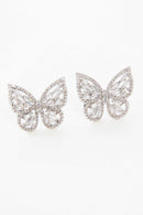 Crystal Butterfly Earrings Silver - SELFTRITSS   