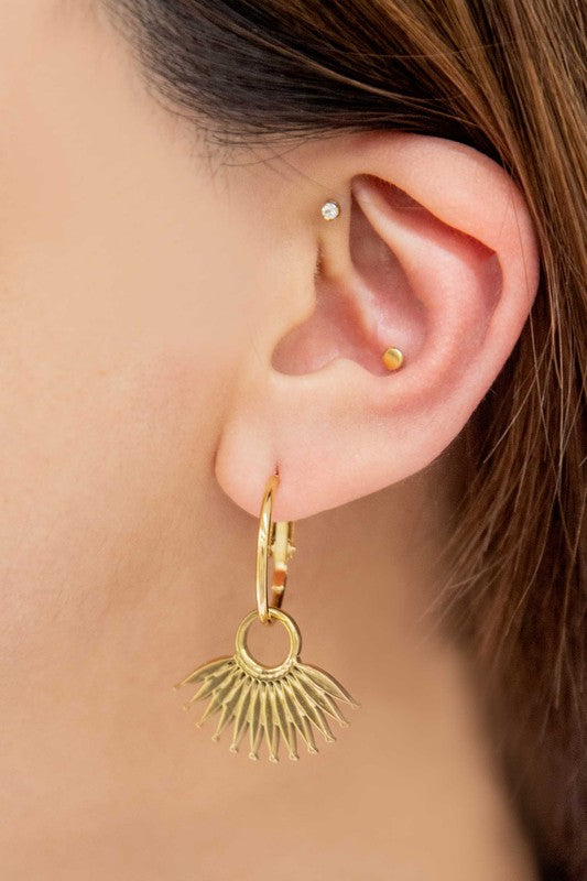 Palm Drop Hoop Earrings - SELFTRITSS   