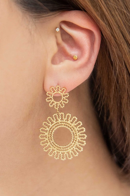 Lace Flower Drop Earrings - SELFTRITSS   