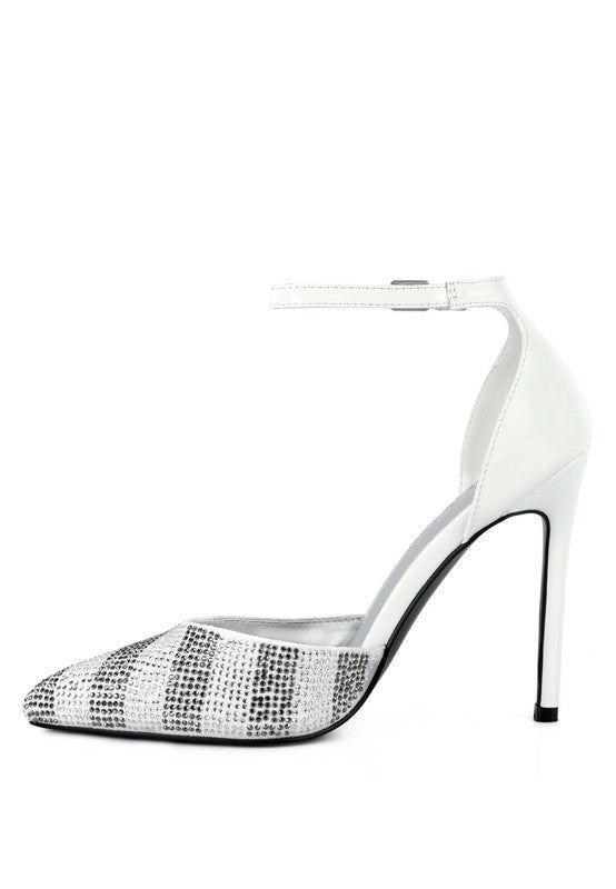 NOBLES High Heeled Patent Diamante Sandals - SELFTRITSS