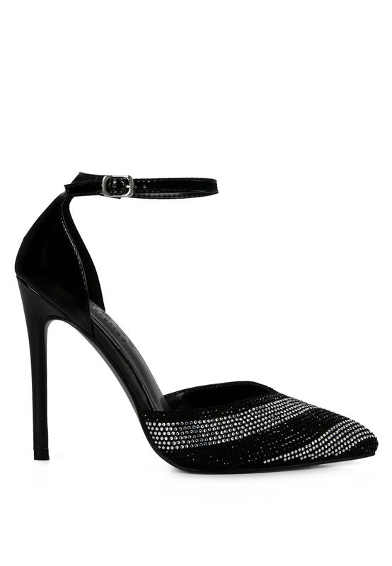 NOBLES High Heeled Patent Diamante Sandals - SELFTRITSS