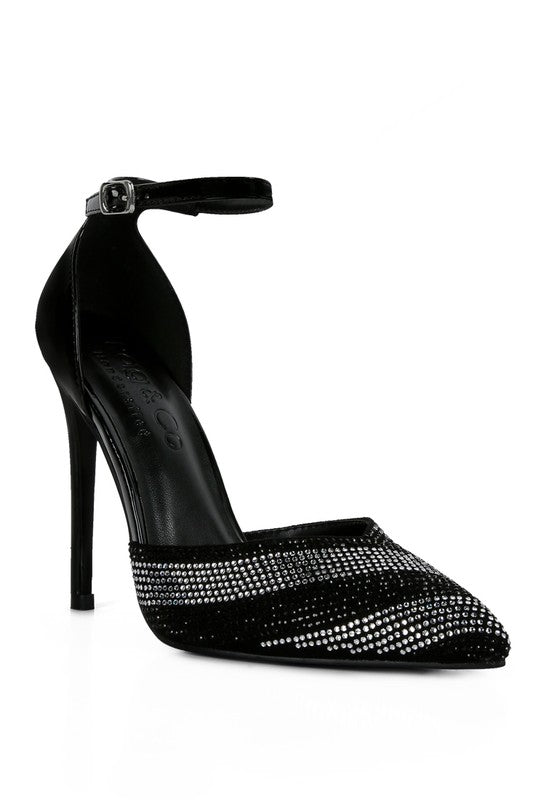 NOBLES High Heeled Patent Diamante Sandals - SELFTRITSS