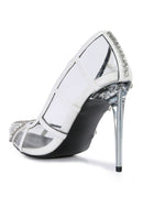 Diamante Clear High Heel Cage Pumps - SELFTRITSS   