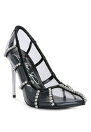 Diamante Clear High Heel Cage Pumps - SELFTRITSS   