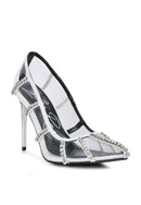 Diamante Clear High Heel Cage Pumps - SELFTRITSS   