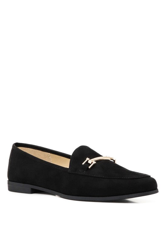 Zaara Solid Faux Suede Loafers - SELFTRITSS