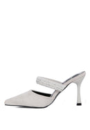 Fauci Diamante Strap Heeled Mules - SELFTRITSS