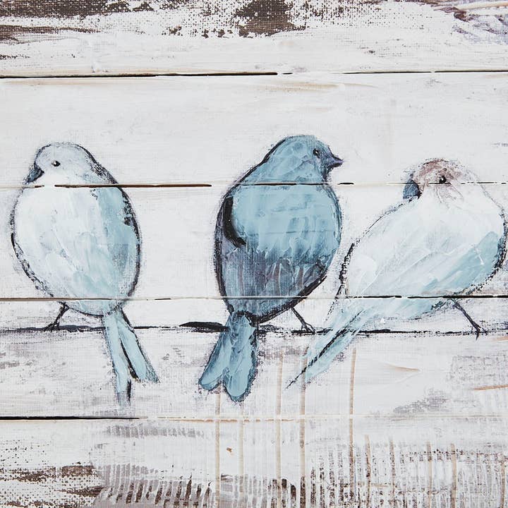 Hand Painted Rustic Wooden Perched Bird Wall Decor - SELFTRITSS