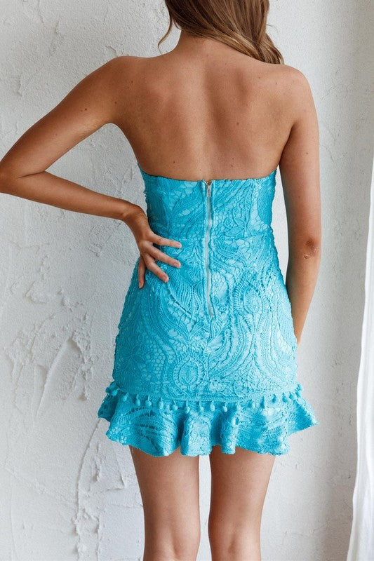 Lace Crochet Mini Dress - SELFTRITSS