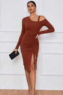 Brown Midi Dress - SELFTRITSS   