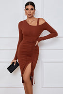 Brown Midi Dress - SELFTRITSS   