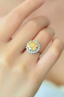 925 Sterling Silver 2 Carat Moissanite Sunflower Ring - SELFTRITSS