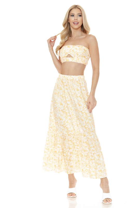 Women's Floral Skirt and TOP Set - SELFTRITSS   