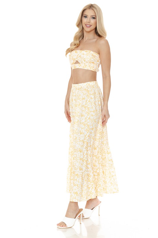 Women's Floral Skirt and TOP Set - SELFTRITSS   