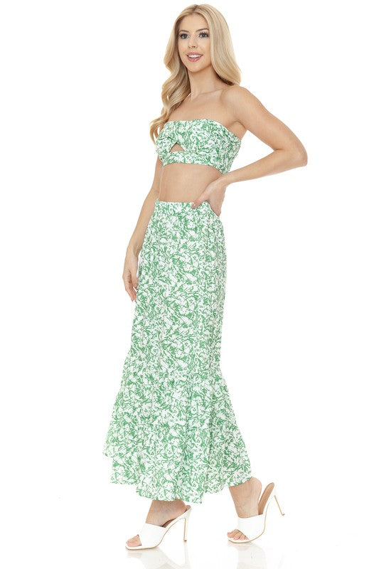 Women's Floral Skirt and TOP Set - SELFTRITSS   