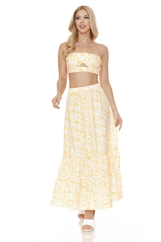 Women's Floral Skirt and TOP Set - SELFTRITSS   