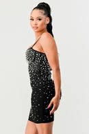 Athina Holiday Star Pearls Bandage Mini Dress - SELFTRITSS