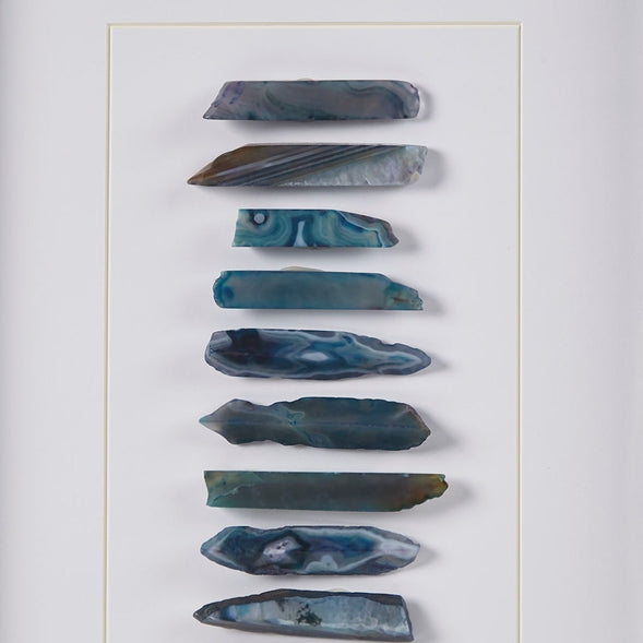 Genuine Agate Stones Wall Art Shadow Box Decor, Blue - SELFTRITSS