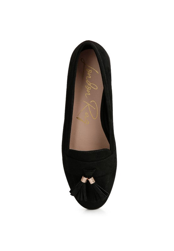 Atrika Faux Suede Tassel Loafers - SELFTRITSS