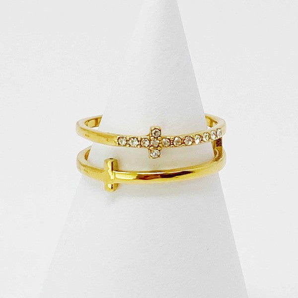 Forever Double Cross Ring - SELFTRITSS   