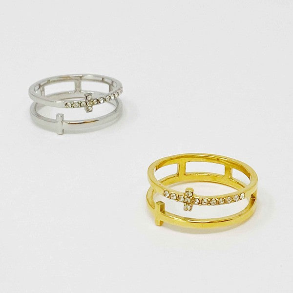 Forever Double Cross Ring - SELFTRITSS   