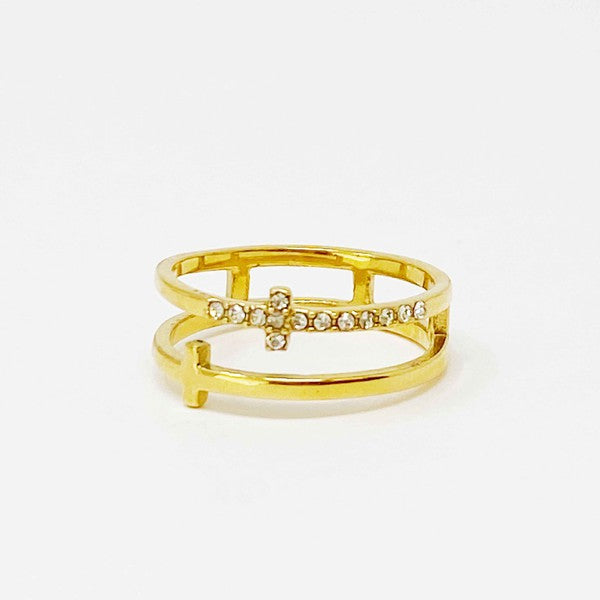 Forever Double Cross Ring - SELFTRITSS   