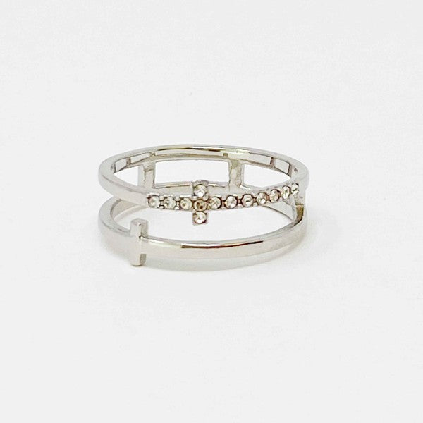 Forever Double Cross Ring - SELFTRITSS   