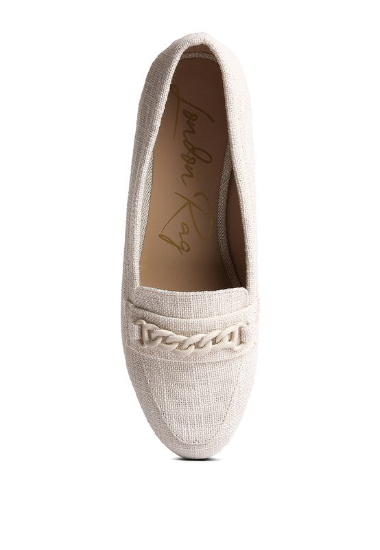 ABEERA Chain Embellished Loafers - SELFTRITSS