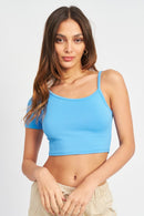 ASYMMETRICAL BINDING CROPPED TOP - SELFTRITSS